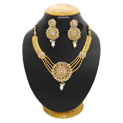 Maybe you would like to learn more about one of these? South Indian Jewelry 18k Gold Plated Necklace Set Wedding ...