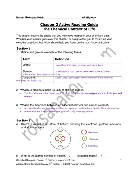 Campbell Ap Biology 9th Edition Study Guide Answers Study Poster