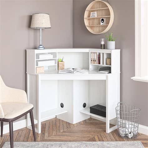 Used with the coordinating keiwarren l shaped computer desk or corner desk with storage (sold separately), the hutch offers a place for reference materials, supplies, decorations, and more. Mainstays Corner Desk with Hutch, White - Walmart.com