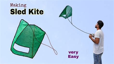 Sled Kite Making Foldable Kite Easiest Kite Making Youtube