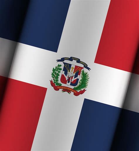 Fondo Dramático De La Bandera De República Dominicana Completo Foto