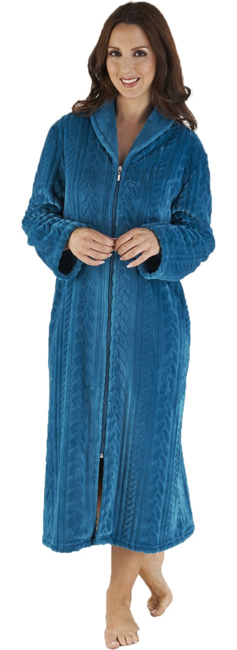 Slenderella Luxury Zip Fronted Fleece Dressing Gown