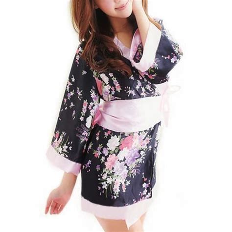 Sexy Kimono Japonais Robe De Nuit Floral Soirée Costume Uniforme Achat Vente Sexy Kimono