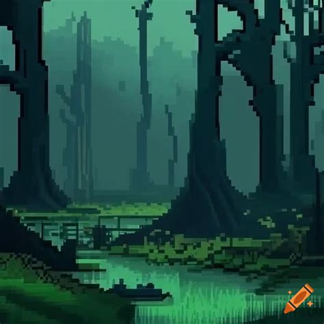 Pixel Art Trees For A Dark Swampy Forest On Craiyon