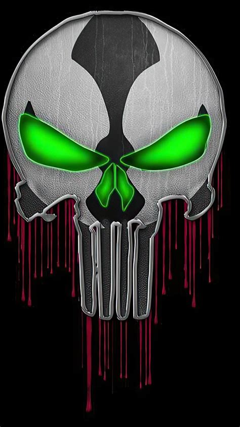Spawn 4k Wallpaper Skull Punisher Black Background