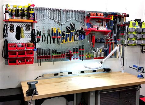 Wall control metal pegboard not only gets the job done but it also looks great while doing it. Garage Pegboard Tool Organization with Wall Control ...