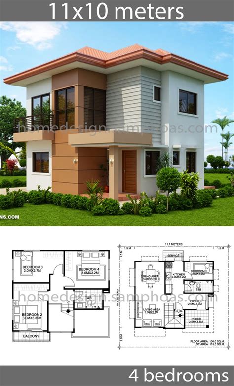 Home Design 10x16m With 3 Bedrooms Home Ideas Beautiful House Plans
