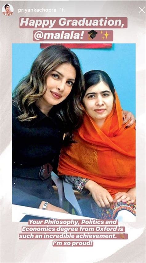 [photo] proud priyanka chopra congratulates malala yousafzai as latter completes oxford degree