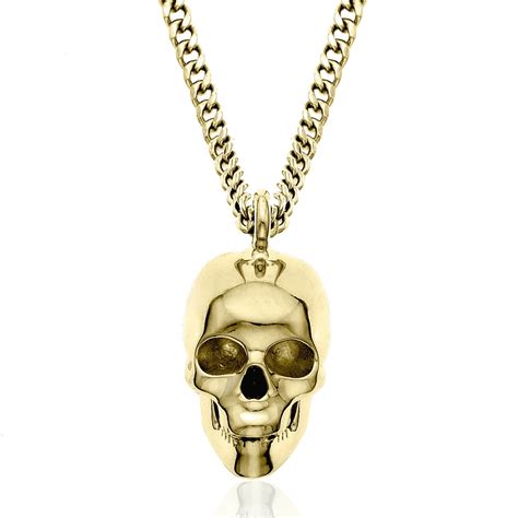Skull Pendant Skull Pendant Skull Necklace Gold Skull