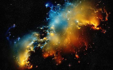 Space Image Red Orange And Yellow Nebula Digital Art By Matthias Hauser