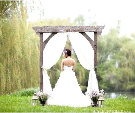 Rustic Wood Arbor With Drapery Wedding Log New Inventory For The Summer