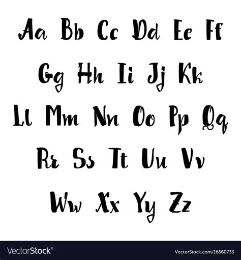 Alphabet Calligraphic Font Unique Custom Vector Image