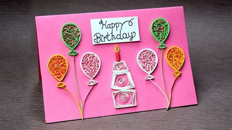 Diy Birthday Card For Beginners Very Easy Quilling Greeting Card Step