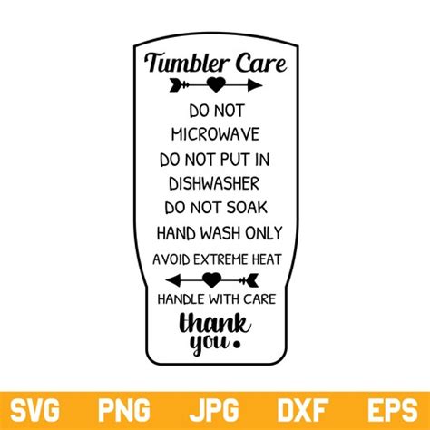 Tumbler Care Instructions Svg Archives Svgsea