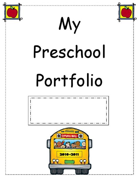 Free Preschool Portfolio Printables Printable Templates