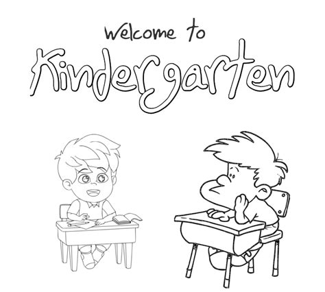 Welcome To Kindergarten Coloring Pages 7 Printable Sheets Simple To