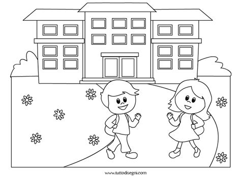 Inseriti disegni che potesse essere interessante. Bambini vanno a scuola da colorare - TuttoDisegni.com