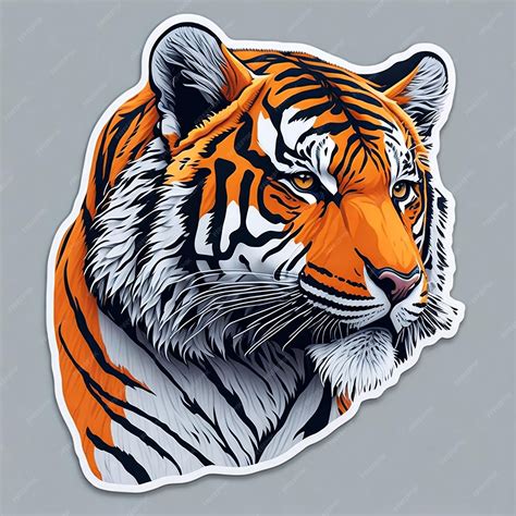 Premium Ai Image Tiger Sticker Illustration