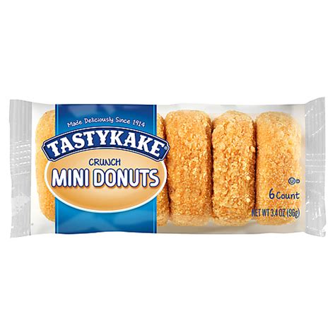 Tastykake Crunch Mini Donuts 6 Ct Pack Doughnuts Pies And Snack Cakes