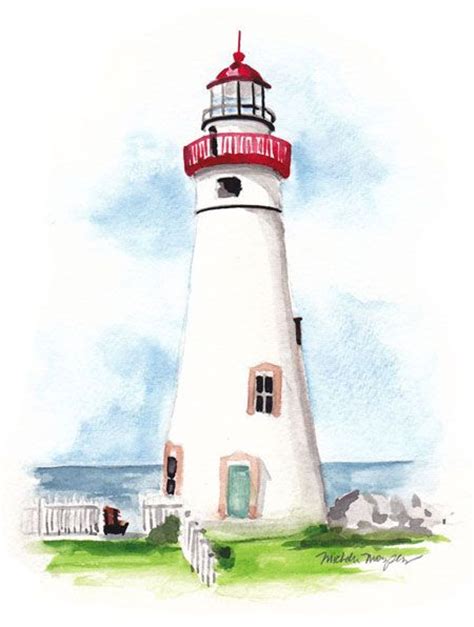 Hand Painted Lighthouse Bottle Invitation Design Mospens Studio