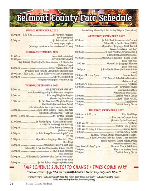 Belmont County Fair Schedule Belmont County Agricultural Society