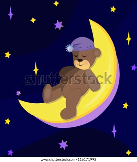 Bear Sleeping On Moon Stock Vector Royalty Free 116171992 Shutterstock