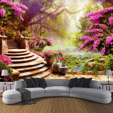 Buy Custom 3d Photo Wallpaper Garden Forest Landscape