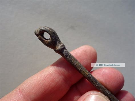 Ancient Roman Bronze Dress Or Hair Pin A Hand Holding Seed Or Olive