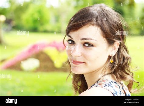 Portrait Of A Woman Smiling Stock Photo Alamy