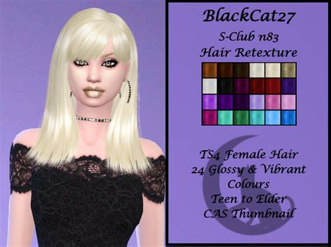 S Club S N83 Hair Retexture By Blackcat27 ~ The Sims Resource Sims 4