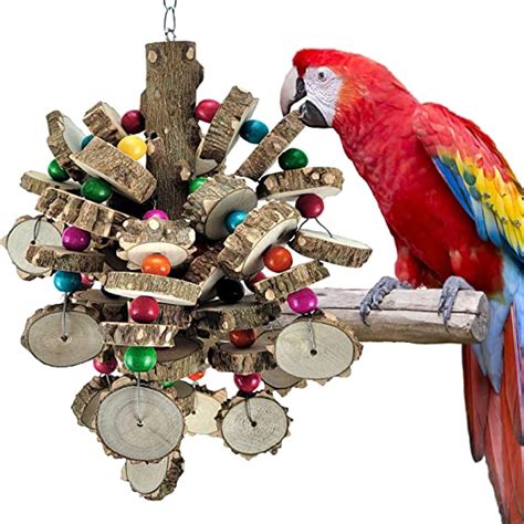 Bird Toys Parrot Toys For Large Birds Natural Peppered Wood African
