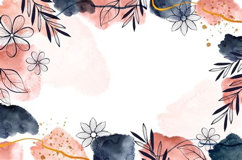 Free Vector Watercolor Nature Background With Leaves