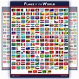World Flags Educational Poster Laminated - Young N Refined - Walmart ...