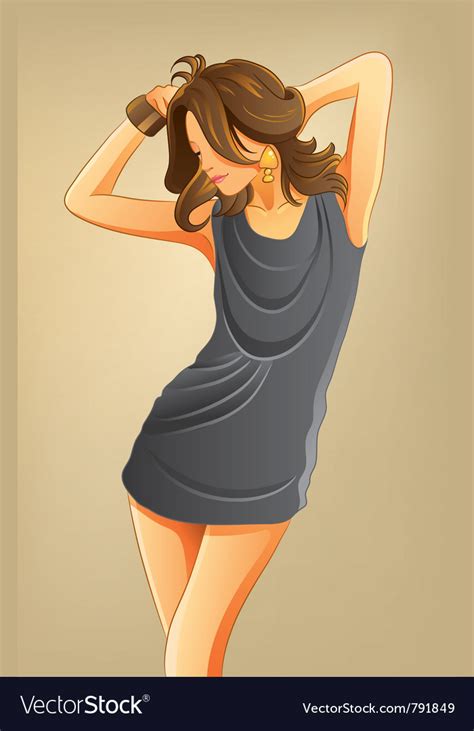 Sexy Woman In Short Dress Royalty Free Vector Image