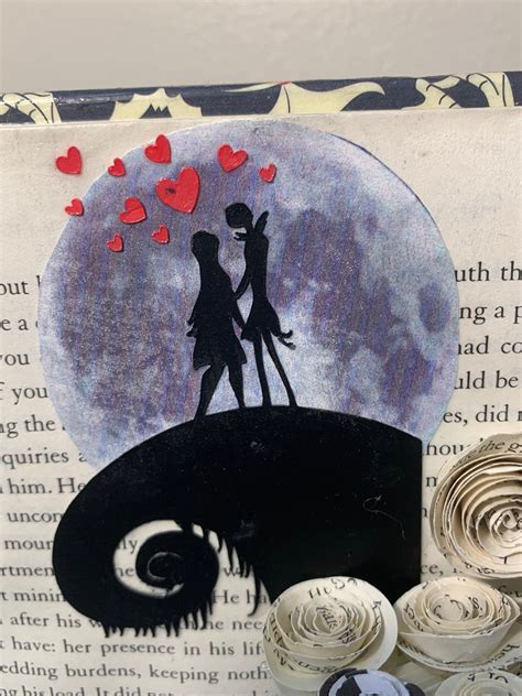Jack and Sally Nightmare Before Christmas Folded Silhouette | Etsy