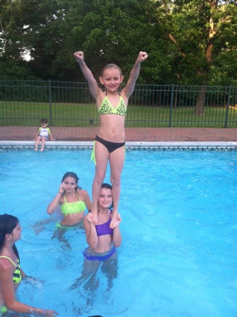 I Love Stunting In The Pool Cheerleading Stunt Cheer Picture Poses