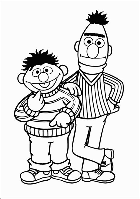 Sesame Street Bert And Ernie Coloring Pages - Coloring Home