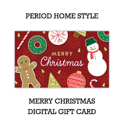 Period Home Style Merry Christmas T Card Digital