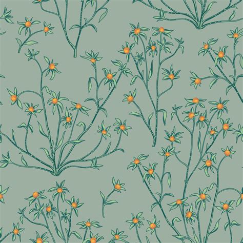 Floral Seamless Pattern Flower Background Flourish Wallpaper With