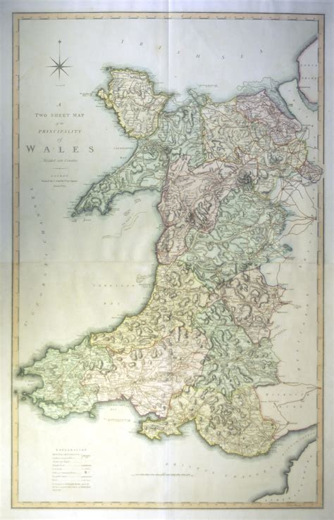 Roads, highways, streets and buildings on satellite. Jonathan Potter: Map : A Two Sheet Map Of The Principality Of Wales