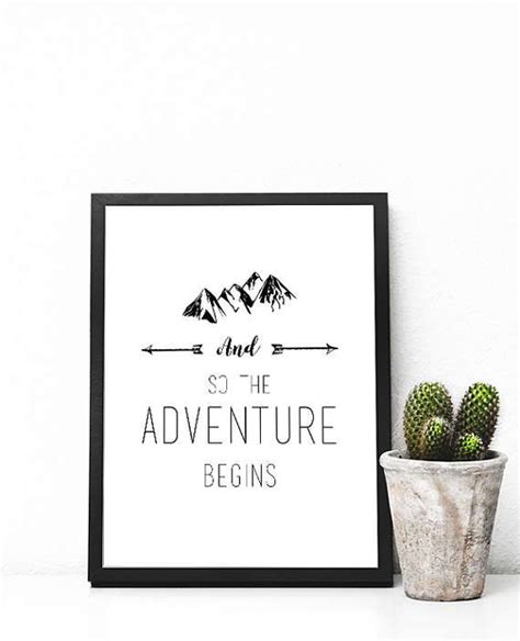 And So The Adventure Begins Print Printable Wall Art Quote Printable