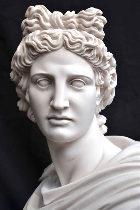 Apollo God Of Music Light Handmade Bust Head Greek Statue Sculpture In