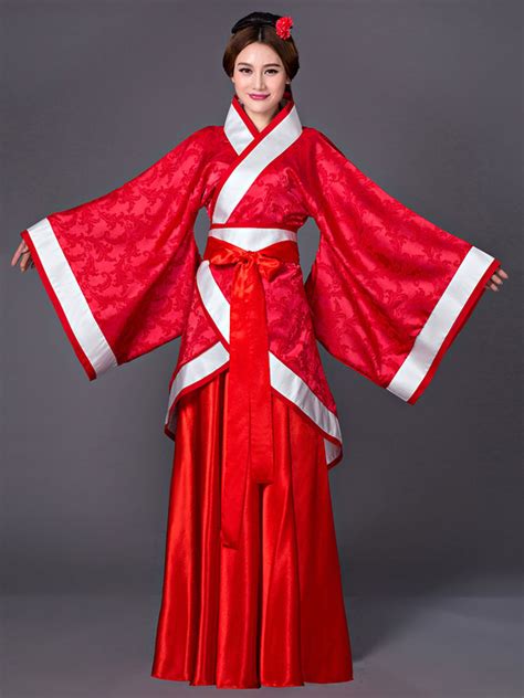 Ancient Chinese Costume Hanfu Traditional Tang Dynasty Princess Queen Red Outfit Halloween