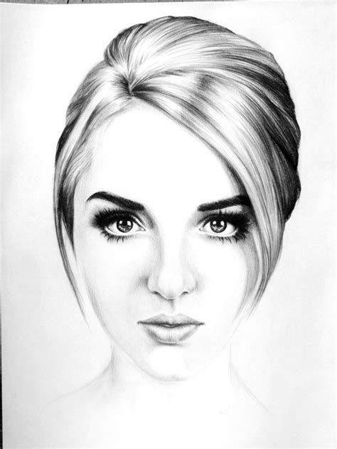 Sketch Female Face Drawing Draw Bhj