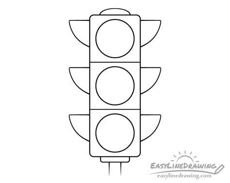 How To Draw A Traffic Light Step By Step Easylinedrawing