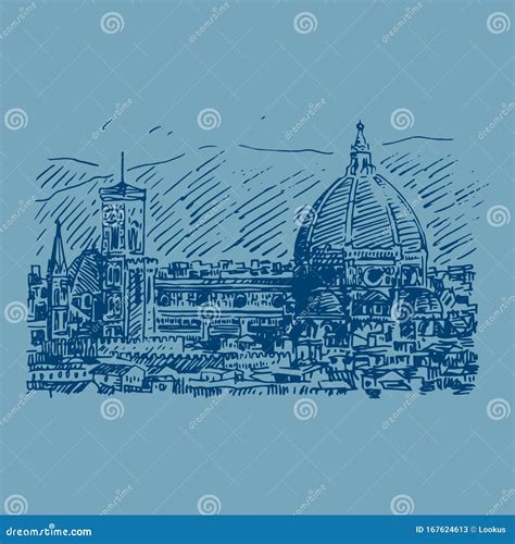 Florence Italy Graphic Sketch Stock Illustration Illustration Of