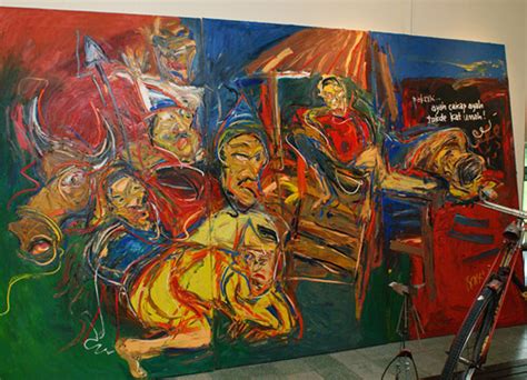 The film is styled as a fairytale and is loosely based on a malay folk tale. Nujum Pak Belalang, 3panel,15x7ft,oil,2009 -k | ismadi ...
