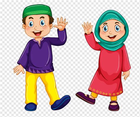 Pria Dan Wanita Ilustrasi Anak Islam Muslim Pasangan Muslim Cinta