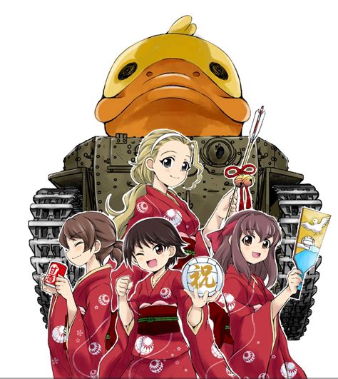 Kondou Taeko Isobe Noriko Sasaki Akebi And Kawanishi Shinobu Girls Und Panzer Drawn By Hagi