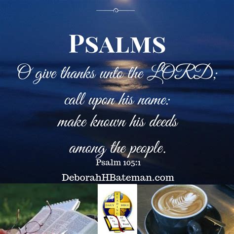 Daily Bible Reading Give Thanks To The Lord Psalm 1051 45